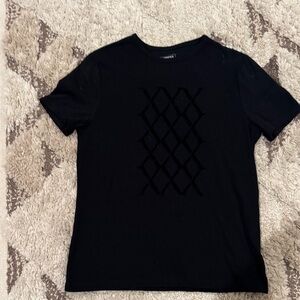 Black T-Shirt with Geometric Design